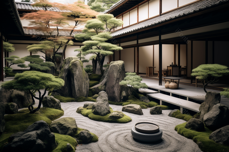 日式花园平静舒适唯美建筑,高清,摄影图,摄影图片,图片大全,摄影图免费下载